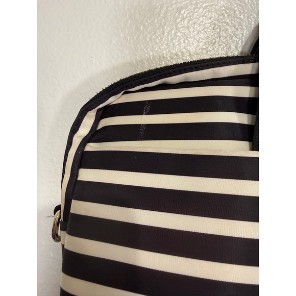 Kate Spade New York Laptop Bag Black White Stripe Zippered Carry Case - Picture 3 of 9